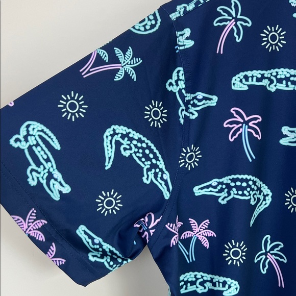 Chubbies Blue Polo Shirt with Tropical Print - Picture 4 of 8